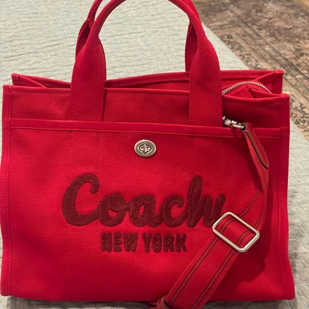 SOLD…..Coach Red Cargo Tote